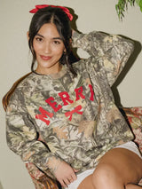 Merry Bow Christmas Camo Sweatshirt Camo