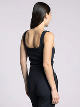 Clara Cropped Tank Black Rib