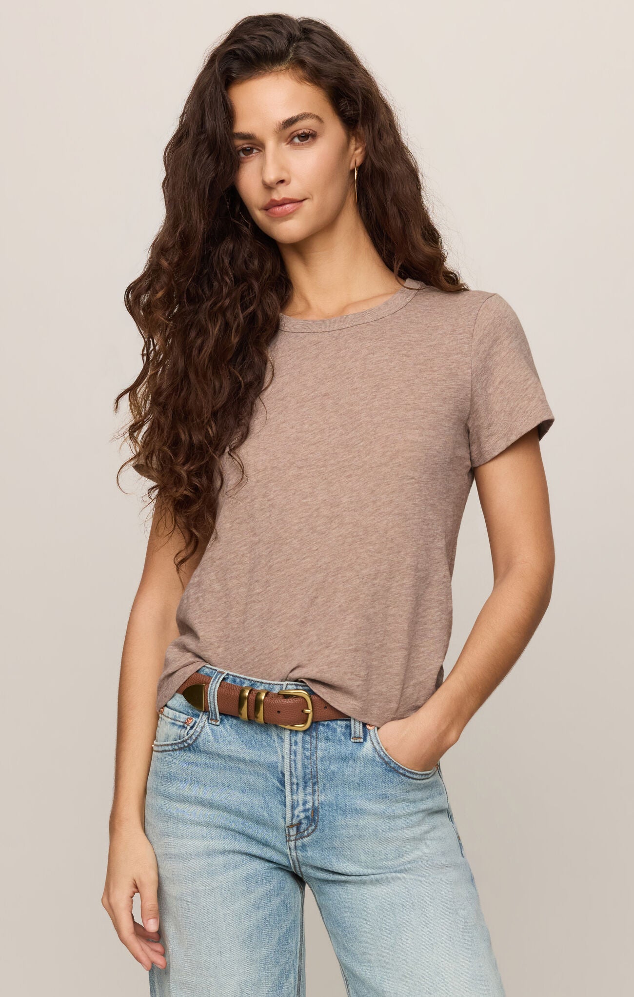 Junie Slub Tee Shirt Heather Ash