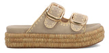 Mieko Buckles Platform Sandals Stone