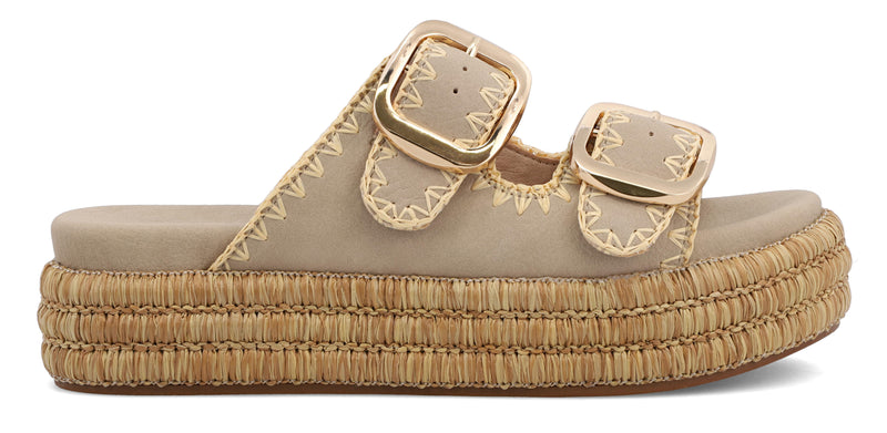 Mieko Buckles Platform Sandals Stone
