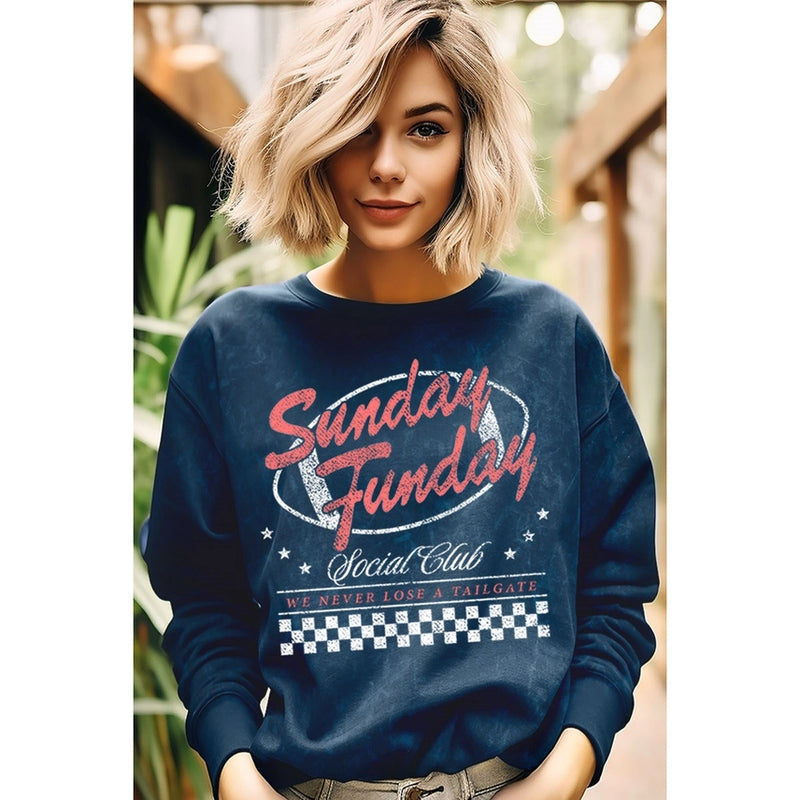 Sunday Funday Mineral Wash Sweatshirt Navy