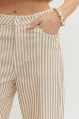 Stripe Crop Pant Tan