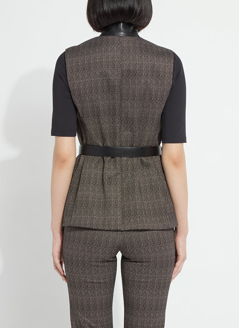 Frankie Sleeveless Blazer Speckled Salt + Pepper