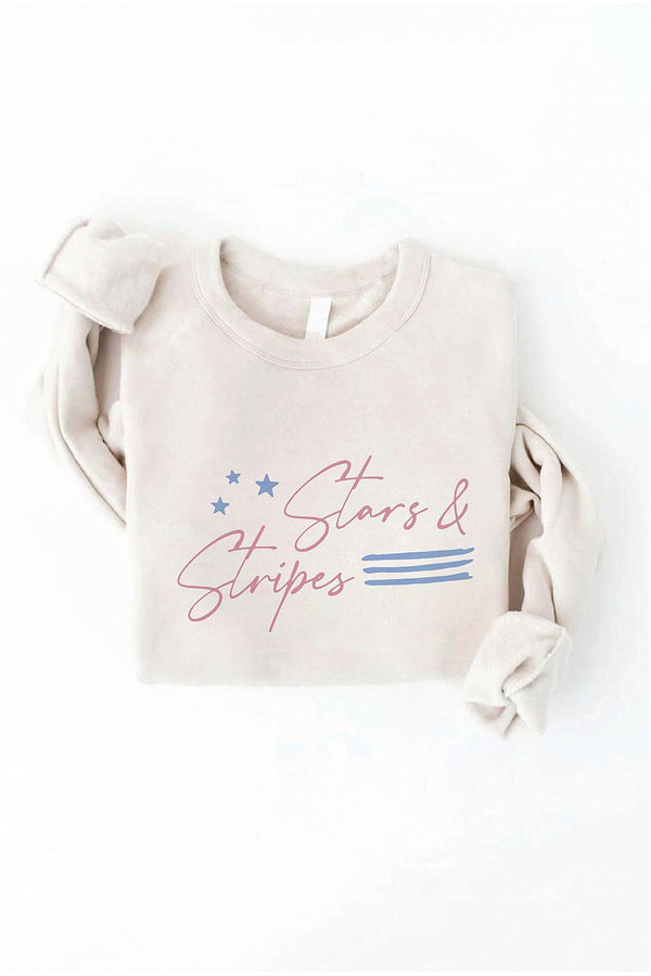 Stars & Stripes Graphic Sweatshirt Heather Dust
