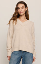 Cloud Spun Vneck Sweater Frosted Pearl