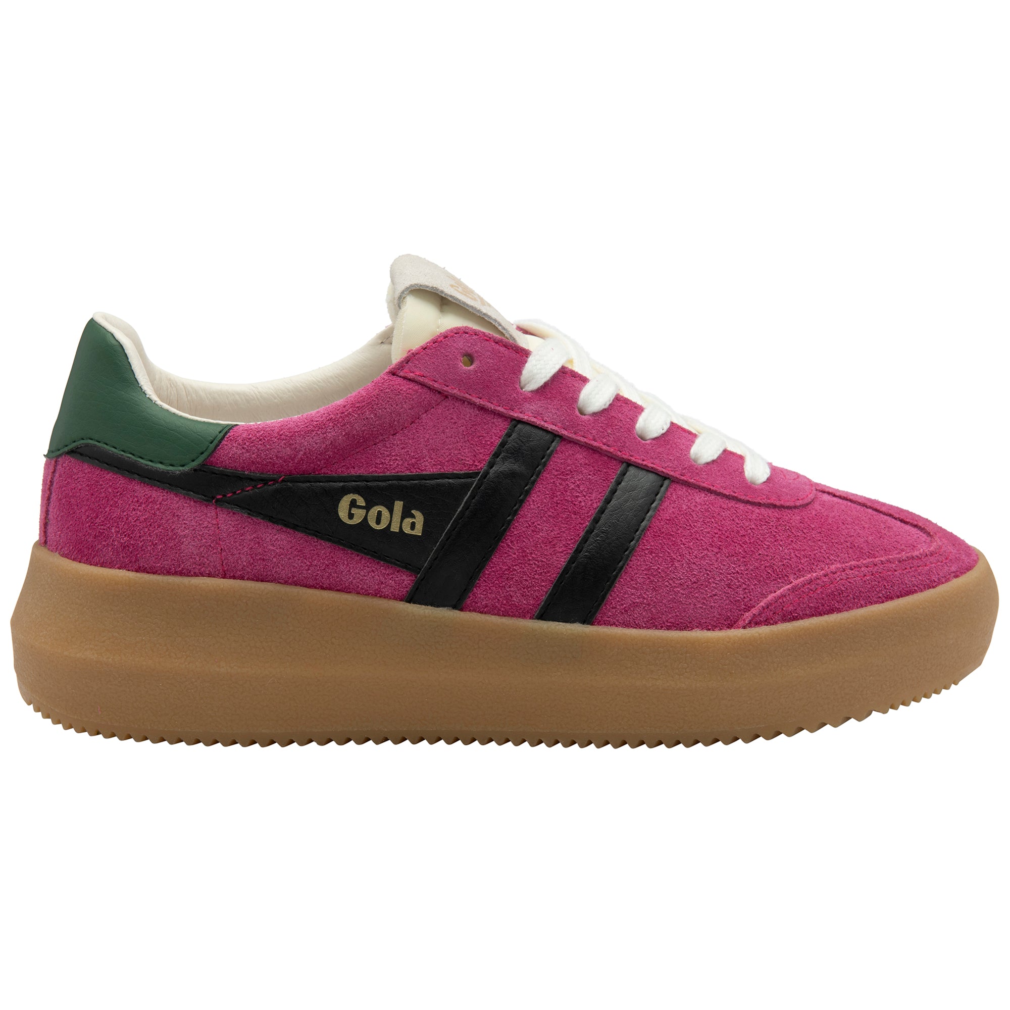 Athena Sneakers Fuchsia, Black + Evergreen