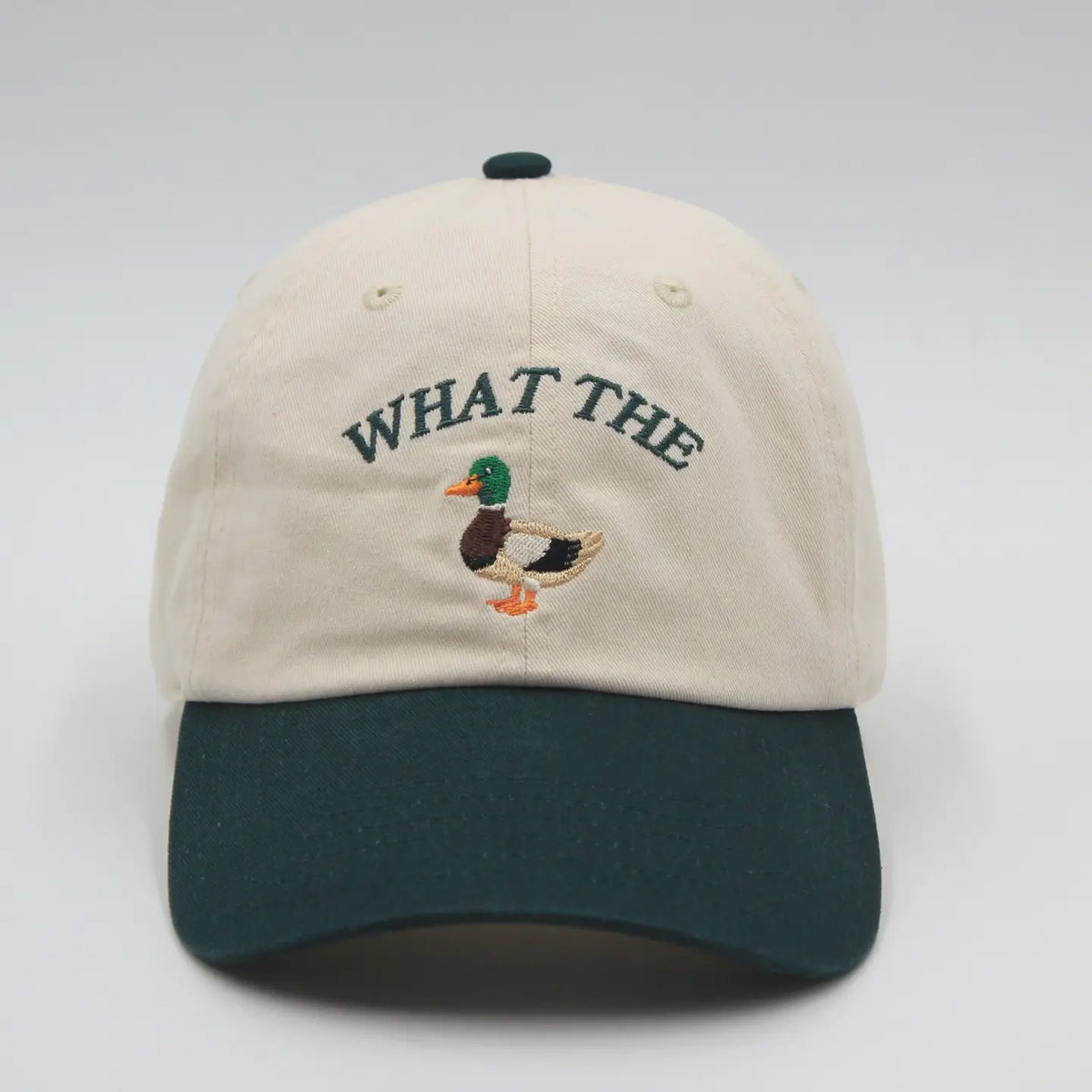 What The Duck Dad Hat - Green + Natural