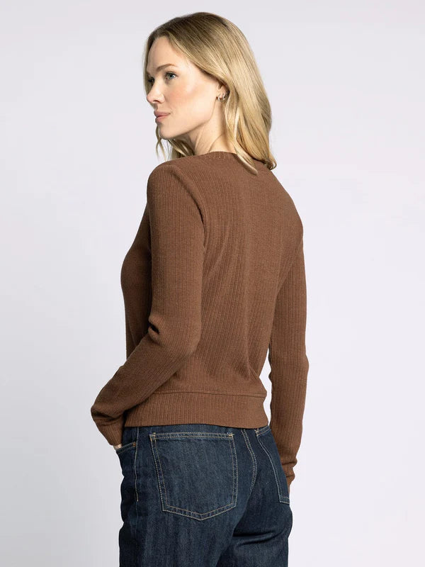 Misty Buttoned Cardigan Brown