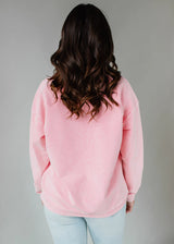 Margs Oversized Ribbed Crew Neck Sweatshirt Pink | Pink