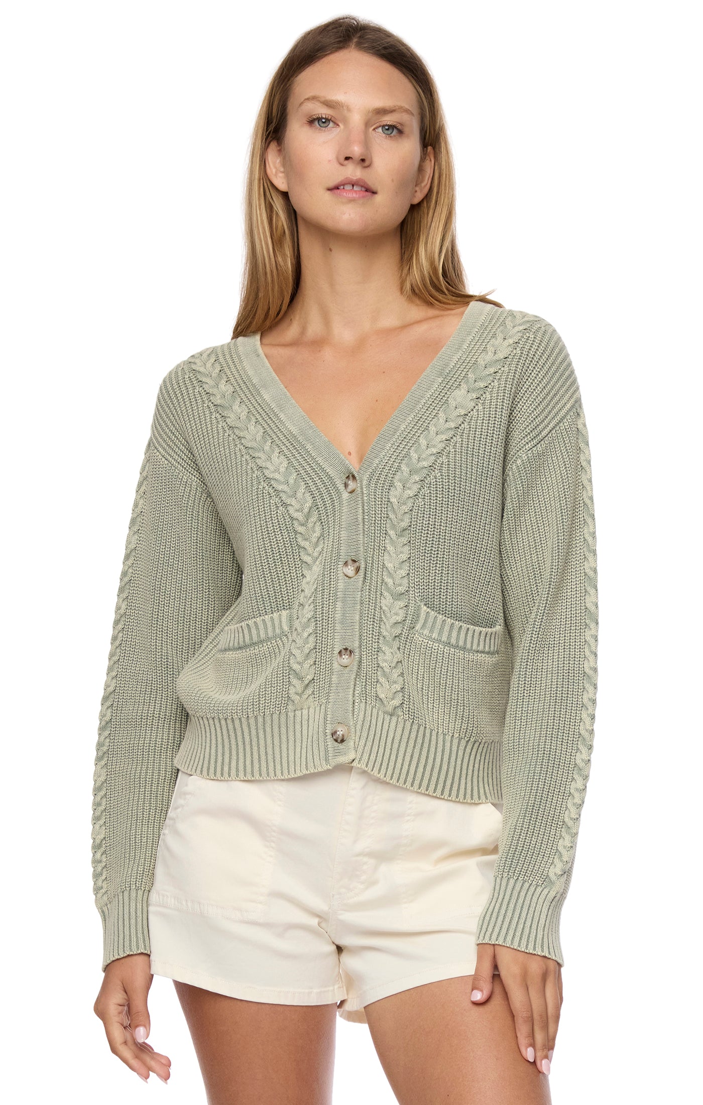 Whitney Braided Cardi Sage