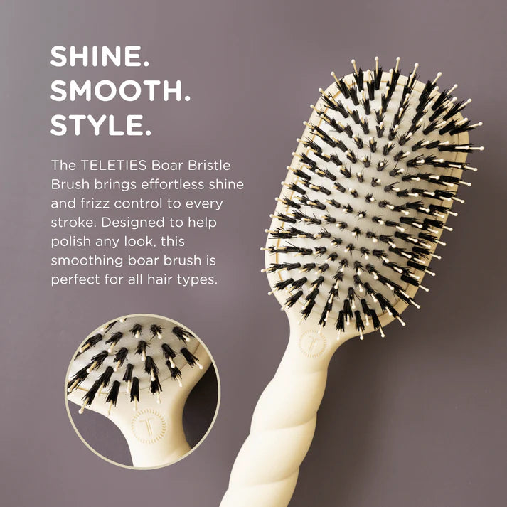 Teleties Hair Brush Tan Boar Bristle