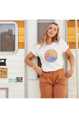 Lake Life Round Graphic Tee Vintage White