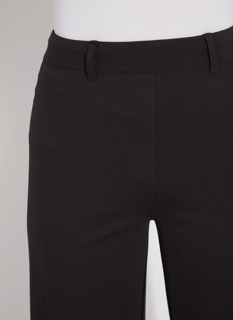 Erin High Waist Wide Leg Ponte Pants Black