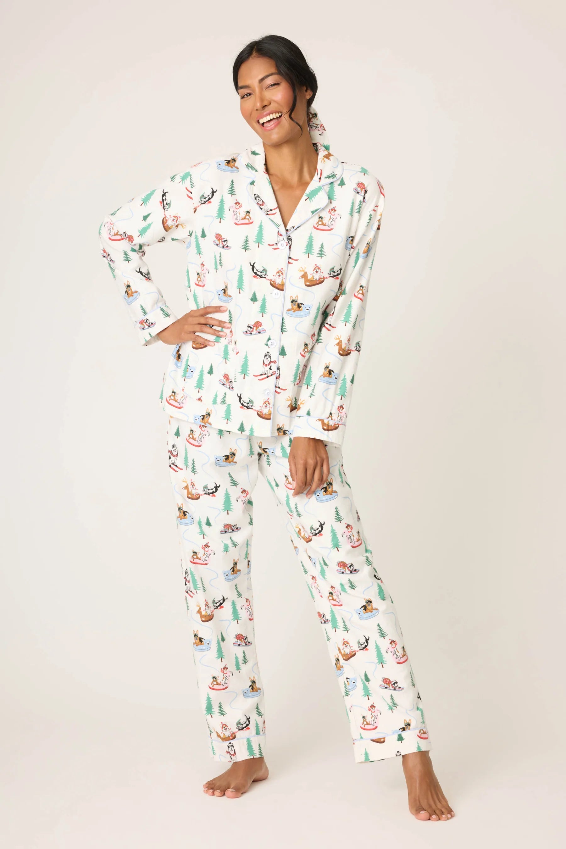 Flannel PJ Set Sleigh All Day