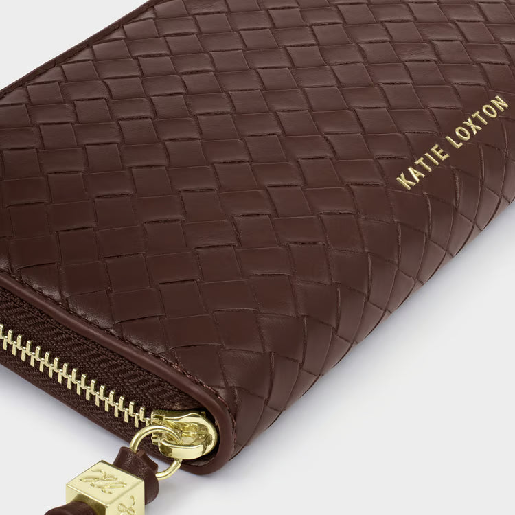 Nova Woven Texture Large Wallet Chocolate