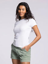 Annie Ribbed Tee White