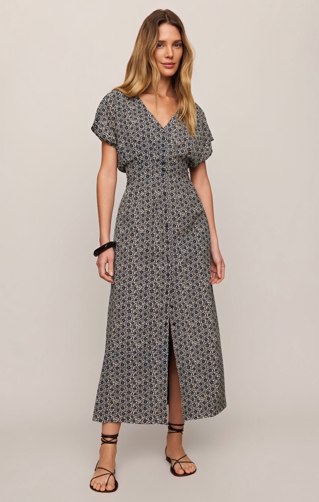Sanna Iris Floral Midi Dress Eclipse