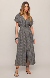 Sanna Iris Floral Midi Dress Eclipse