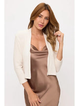 Brushed Knit Cashmere Feel Bolero Oatmeal
