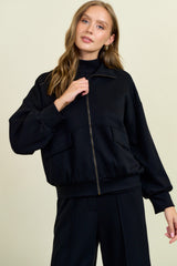 Brushed Modal Flap Pocket Jacket Black