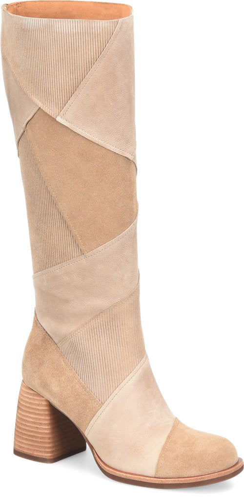 Asbee Tall Patchwork Boots Taupe Combo