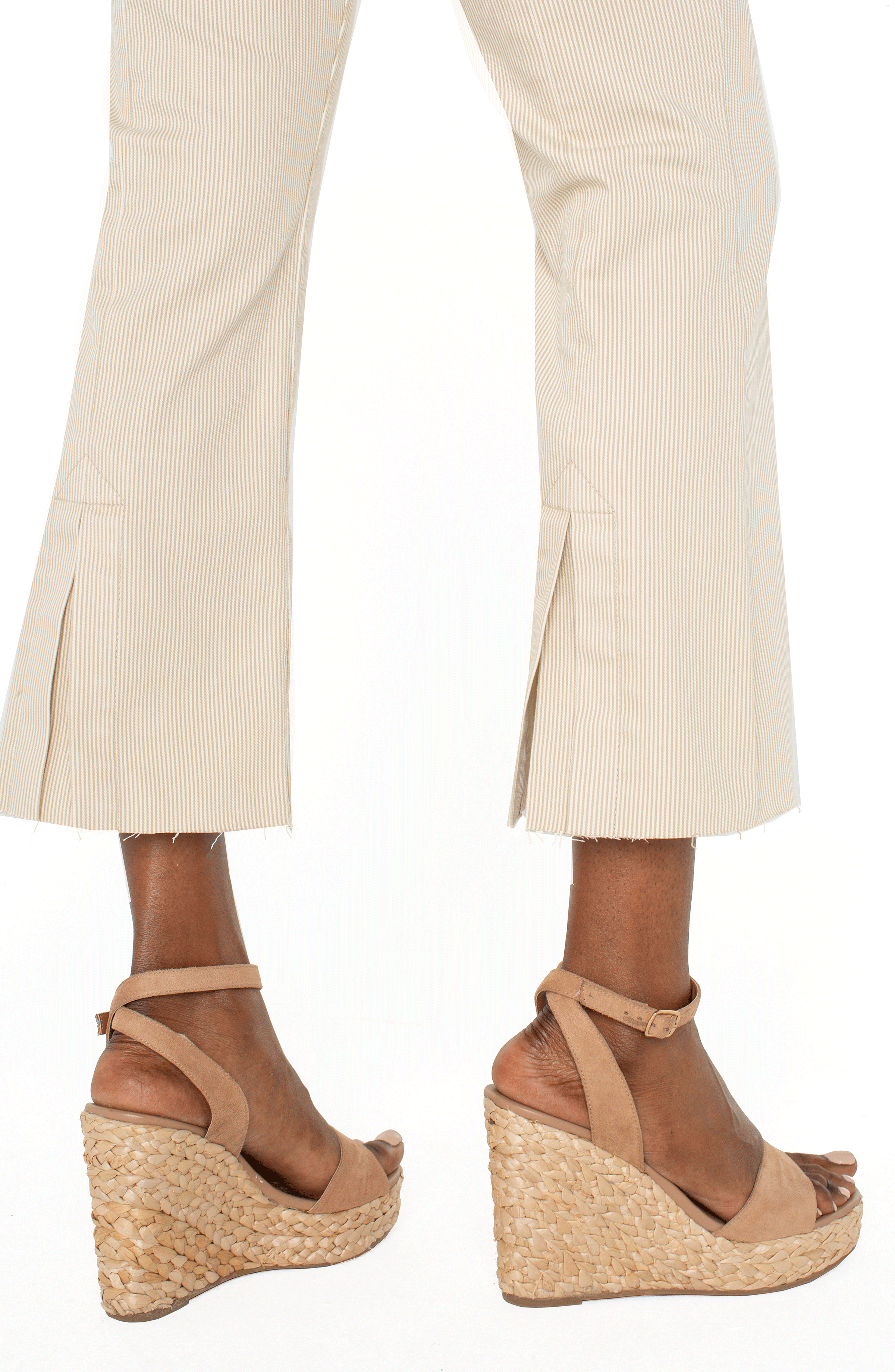 Gia Glider Split Pleat Crop Flare Cappucino Stripe