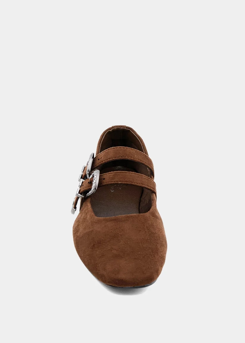Albany Flats Brown Suede
