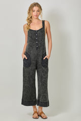 Mix Media Thermal Jumpsuit Washed Black