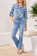Audrey Hugging Flare Jeans Coastal Blue