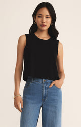 Sloane Crew Neck Jersey Muscle Tank True Black