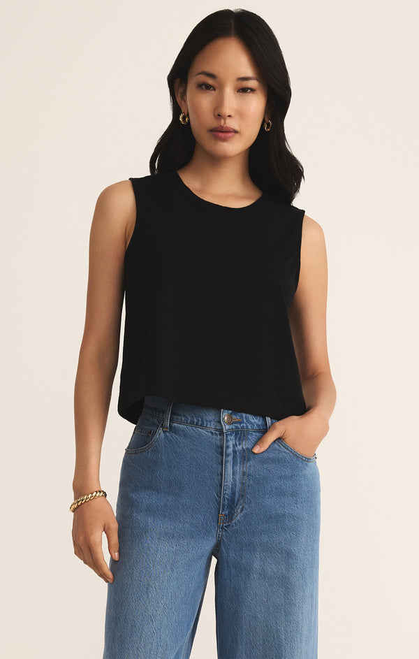 Sloane Crew Neck Jersey Muscle Tank True Black