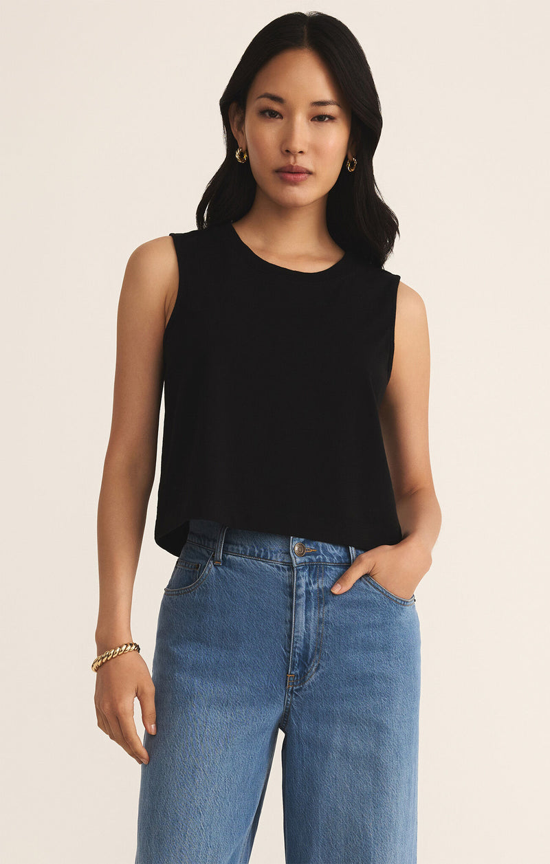 Sloane Crew Neck Jersey Muscle Tank True Black