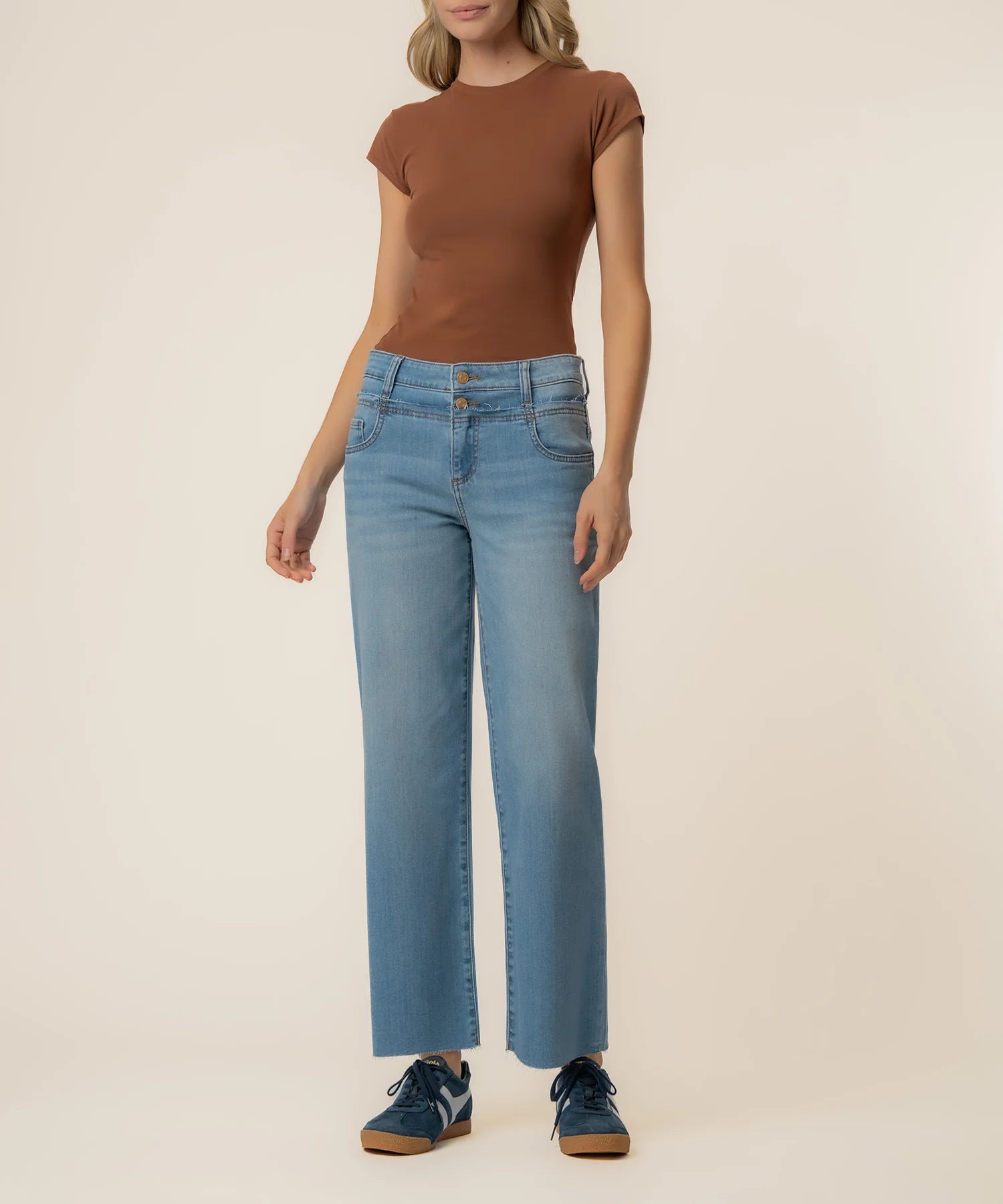 Charlotte High Rise Wide Leg Double Waistband Jeans Unfazed