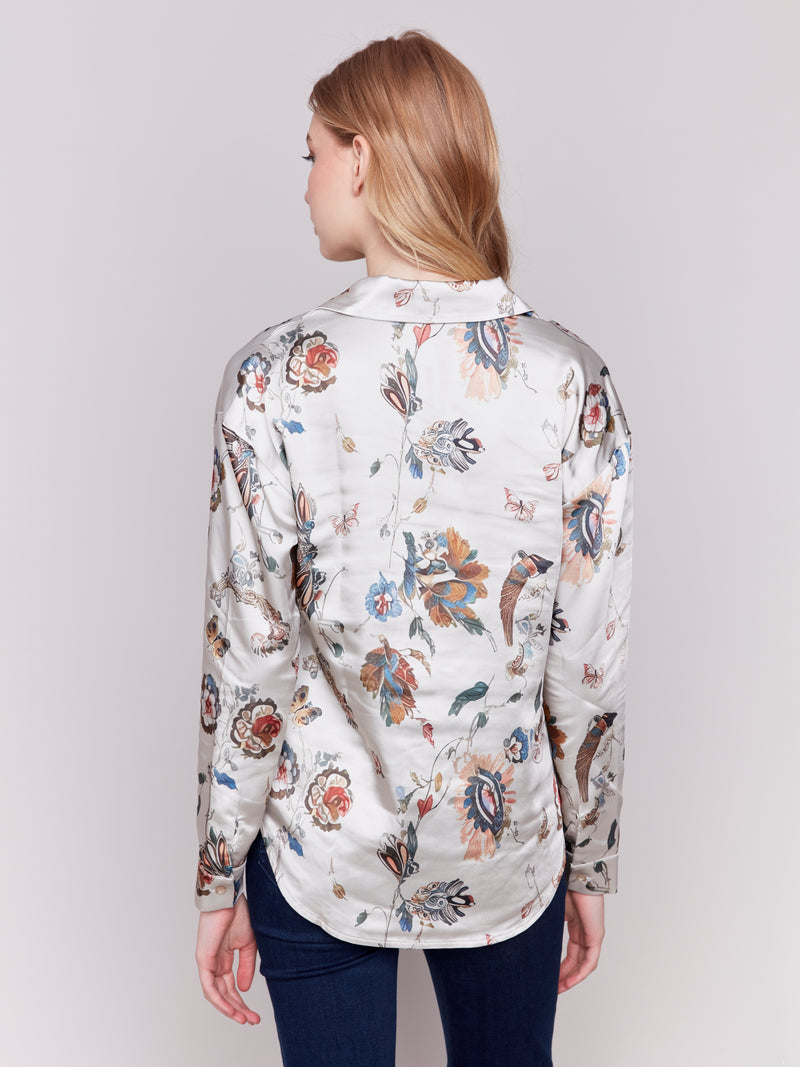 Printed Gusty Satin Shirt