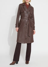Cielo Vegan Leather Trench Coat Dark Mocha