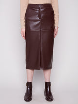 Faux Leather Midi Skirt Cabernet