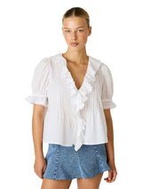 Lyric Ruffle Top Natural Antique