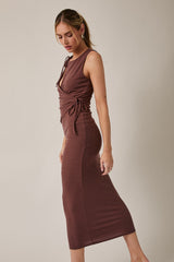 Side Shoulder Ties Wrap Maxi Dress Coco