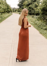 Textured Top Sleeveless Maxi Dress