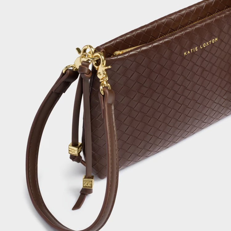 Nova Small Shoulder Bag Dark Chocolate Woven