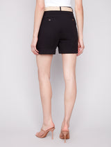 Belted Cuffed Shorts Black