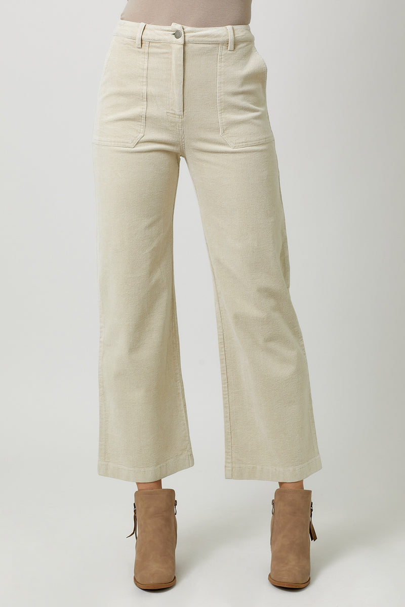 Washed Corduroy Wide Leg Trouser