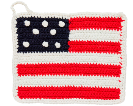 Crochet American Flag Pot Holder