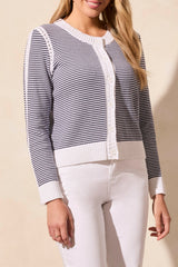 Crochet Details Sweater Cardi Jet Blue