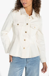 Fit & Flare Trucker Jacket Nautical Stripe
