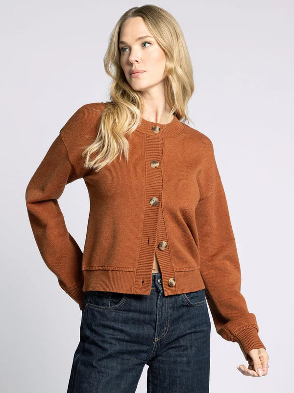 Eliza Buttoned Cardigan Rust