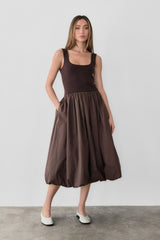 The Bella Bubble Dress Brown