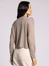 Della Drop Shoulder Cardi Taupe Heather