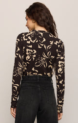 Onyx Freya Floral Top Dark Roast